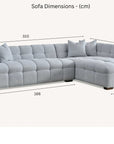 Tribeca Corner Group in Oatmeal Cream Boucle Fabric Sofa RH or LH