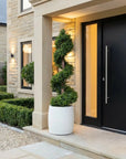 Artificial Spiral Topiary Tree In White Stone Planter – Faux Buxus Outdoor Entrance Décor (150cm or 180cm Total Height)