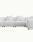 Lusso Modular Corner Group In Polar White Boucle Sofa