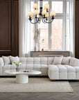 Tribeca Corner Group in Oatmeal Cream Boucle Fabric Sofa RH or LH