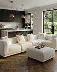 Lusso Modular Corner Group In Polar White Boucle Sofa
