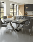 Bowden Marble Dining Table with 4 or 6 Dining Chairs