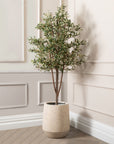 Artificial Olive Tree in Harith Travertine Stone Planter