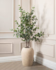 Artificial Eucalyptus Tree in Travertine Stone Planter