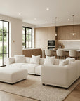 Lusso Modular Corner Group In Polar White Boucle Sofa