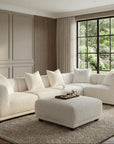Lusso Modular Corner Group In Polar White Boucle Sofa