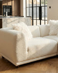 Lusso Modular Corner Group In Polar White Boucle Sofa
