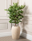 Artificial Ficus Tree in Harith Travertine Stone Planter
