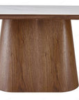 Lusso Oval Marble and Walnut Dining Table with 4 or 6 Boucle Dining Chairs