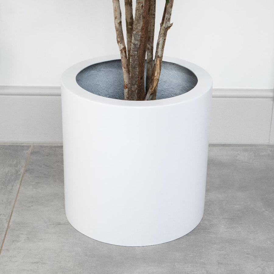Artificial Olive Tree in White Round Planter