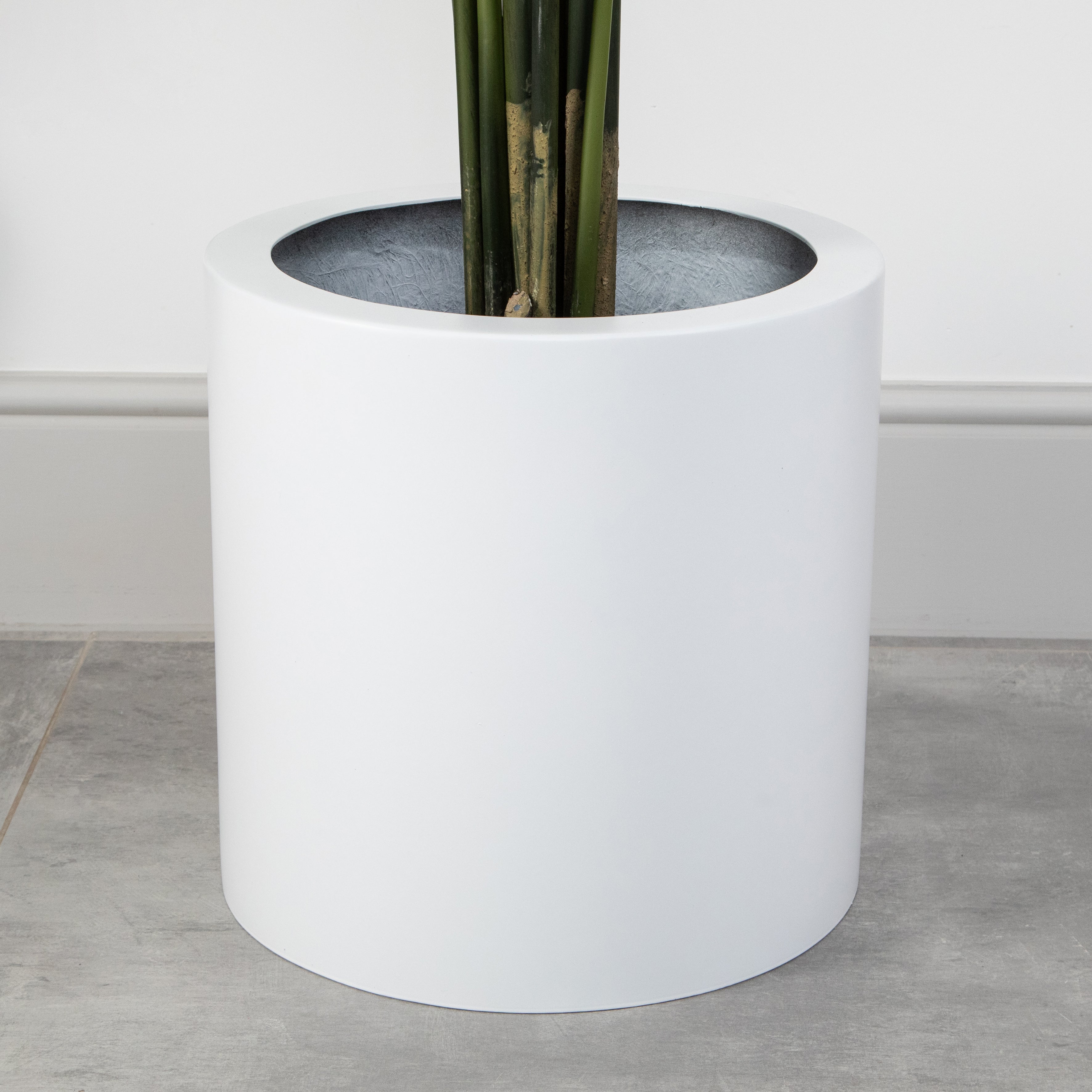 Artificial Bird Of Paradise Tree in White Round Planter