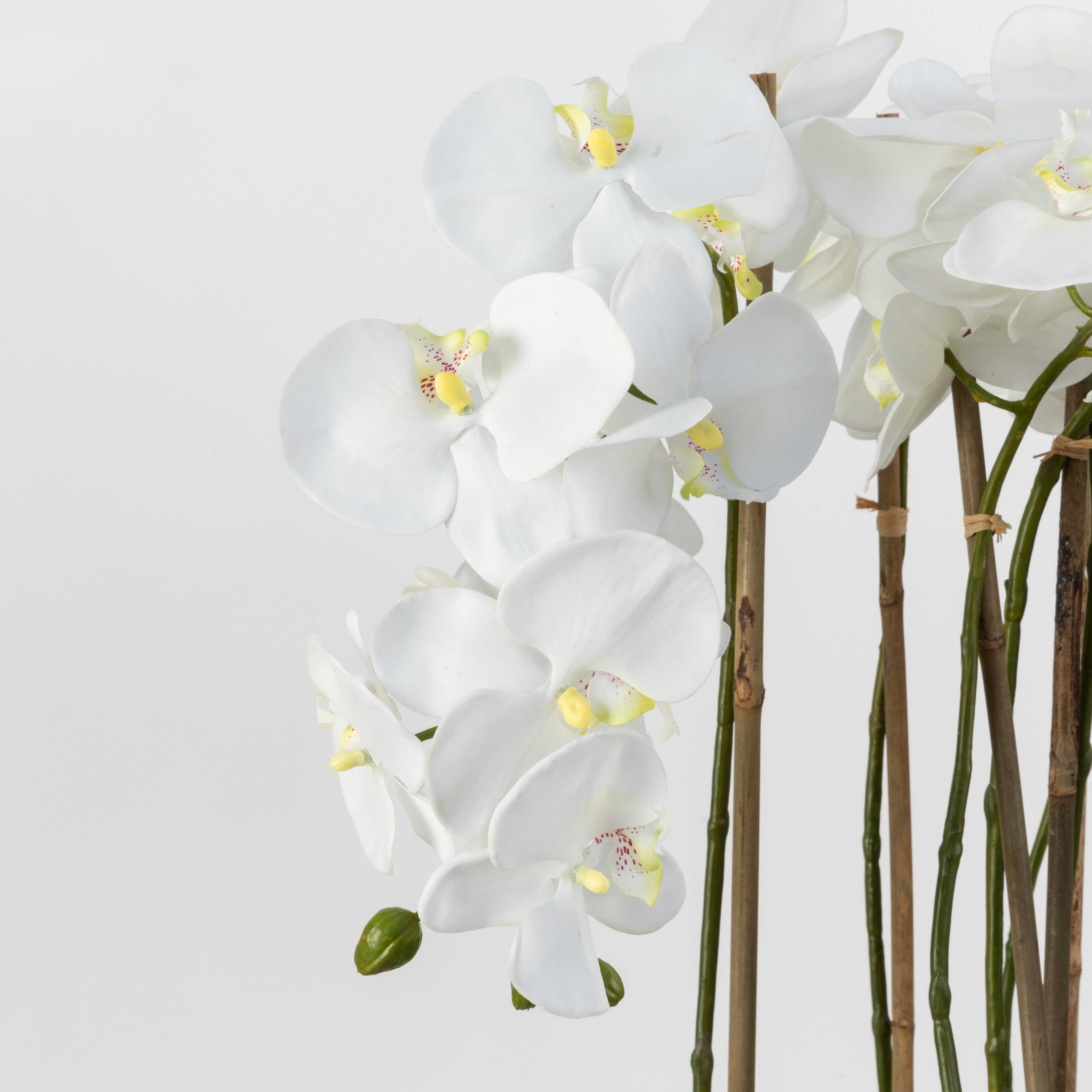 Large Artificial Orchid In Stone Pot