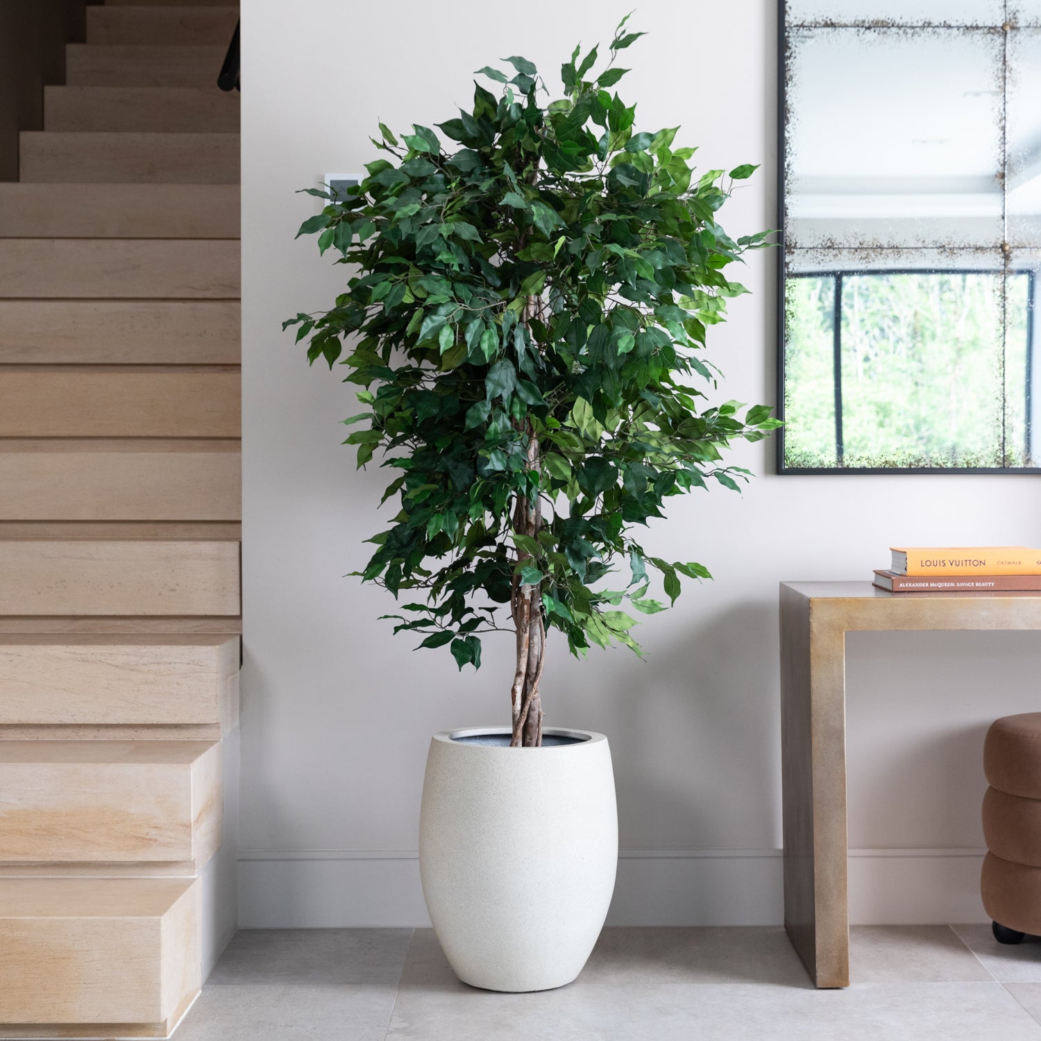 Premium Artificial Ficus Tree in Luno Beige Planter