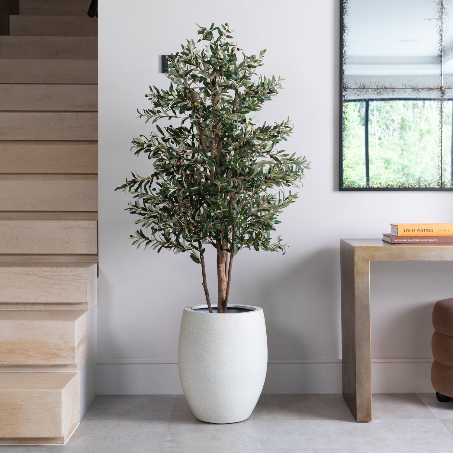 Artificial Olive Tree in Luno Beige Planter