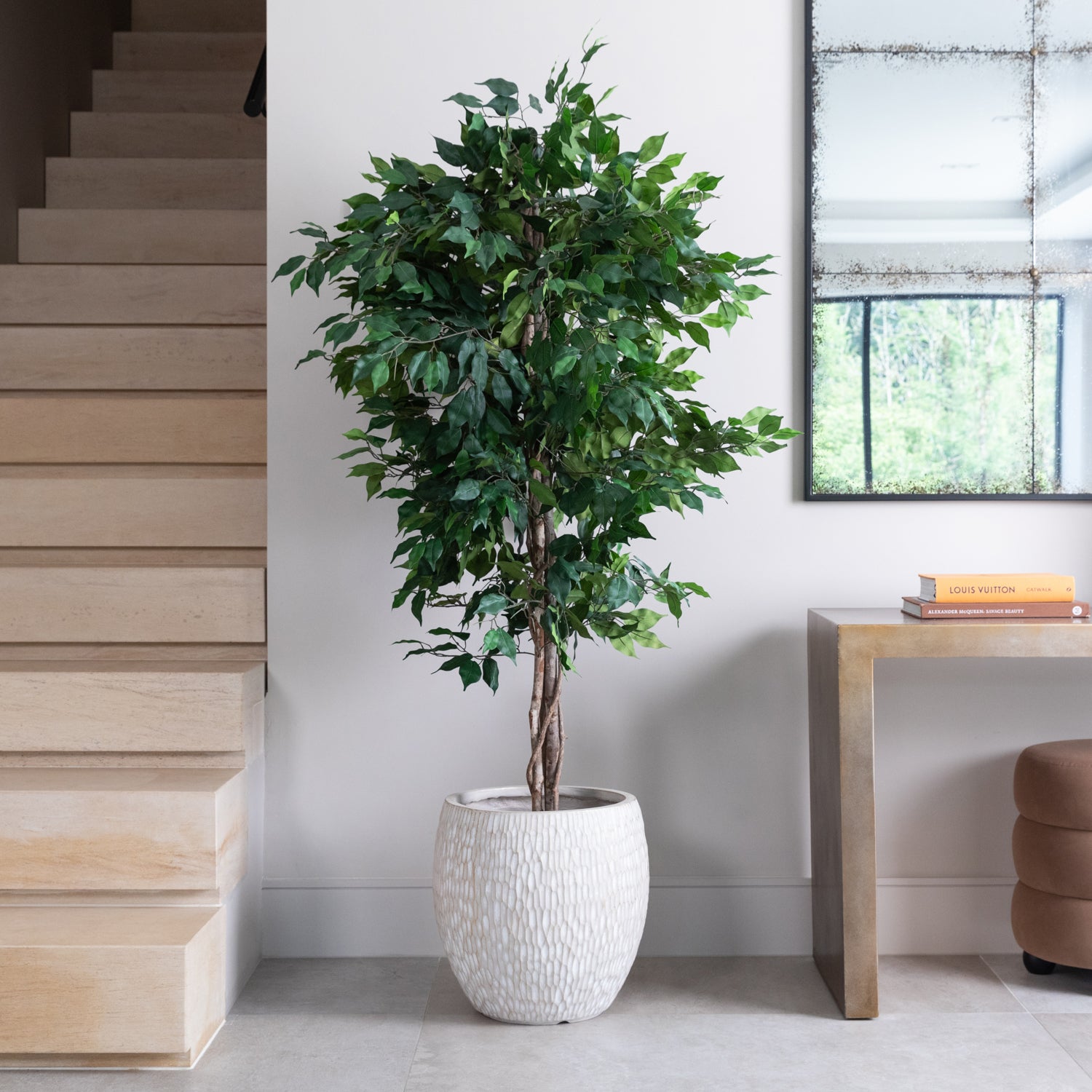 Premium Artificial Ficus Tree in Luno Beige Planter