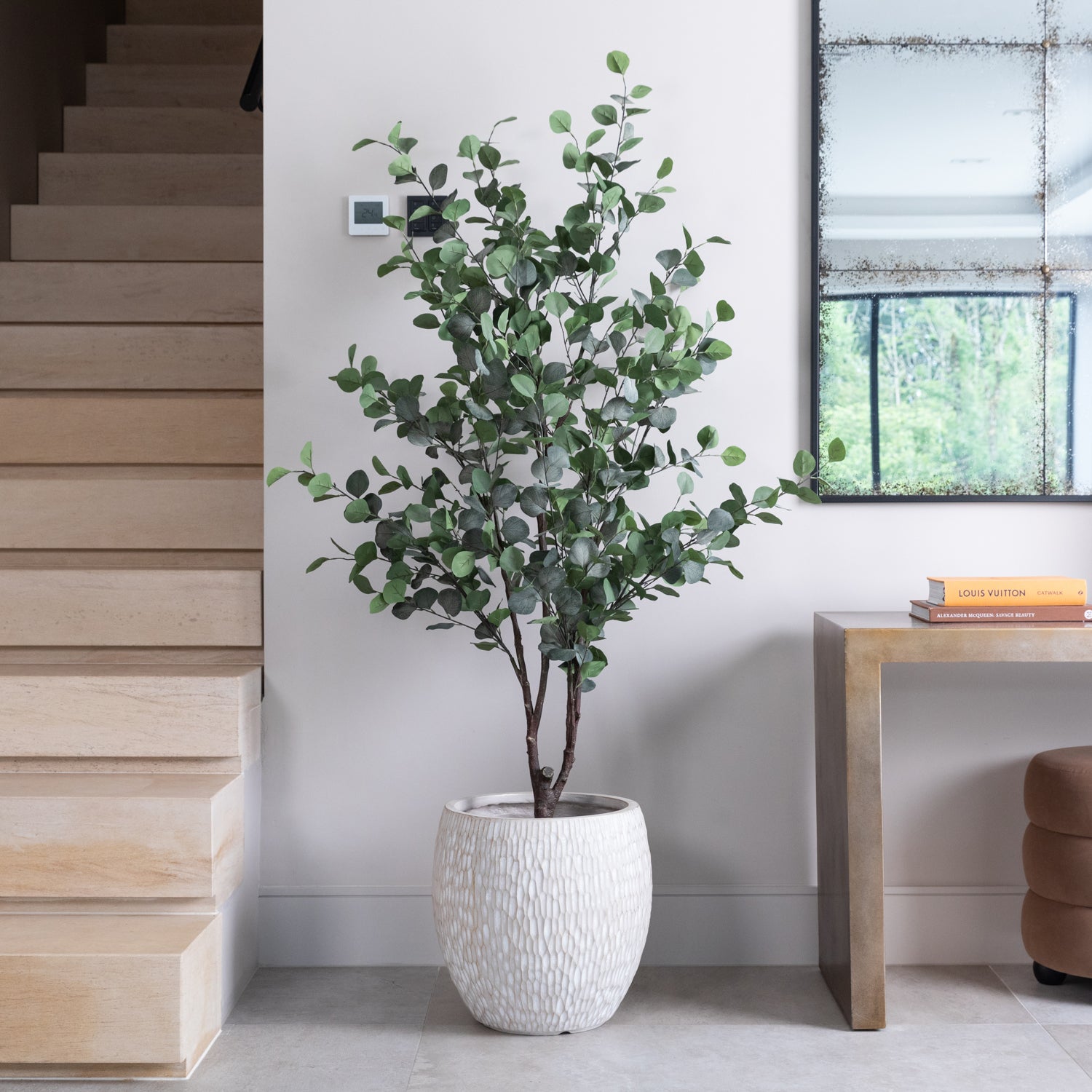 Artificial Eucalyptus Tree in Luno Beige Planter