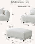 Lusso Modular Corner Group In Polar White Boucle Sofa