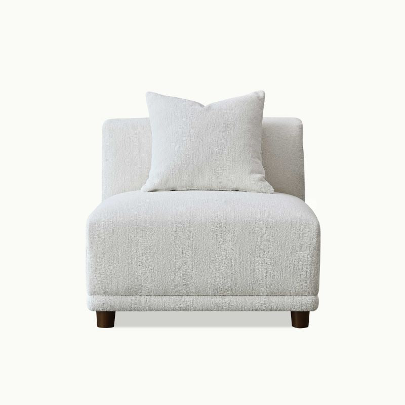 Lusso Modular Corner Group In Polar White Boucle Sofa