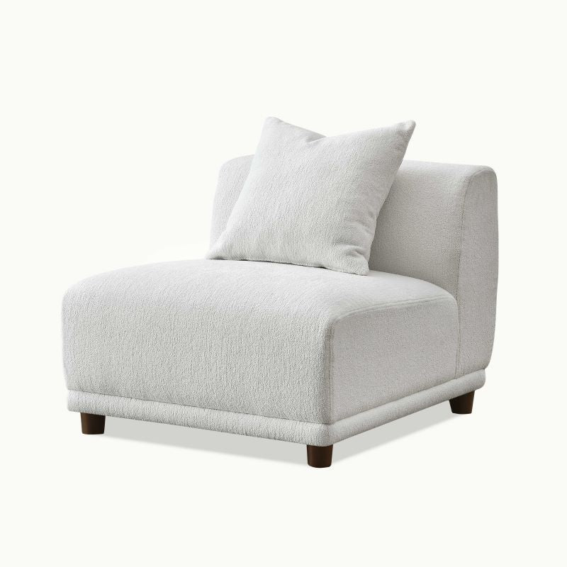 Lusso Modular Corner Group In Polar White Boucle Sofa