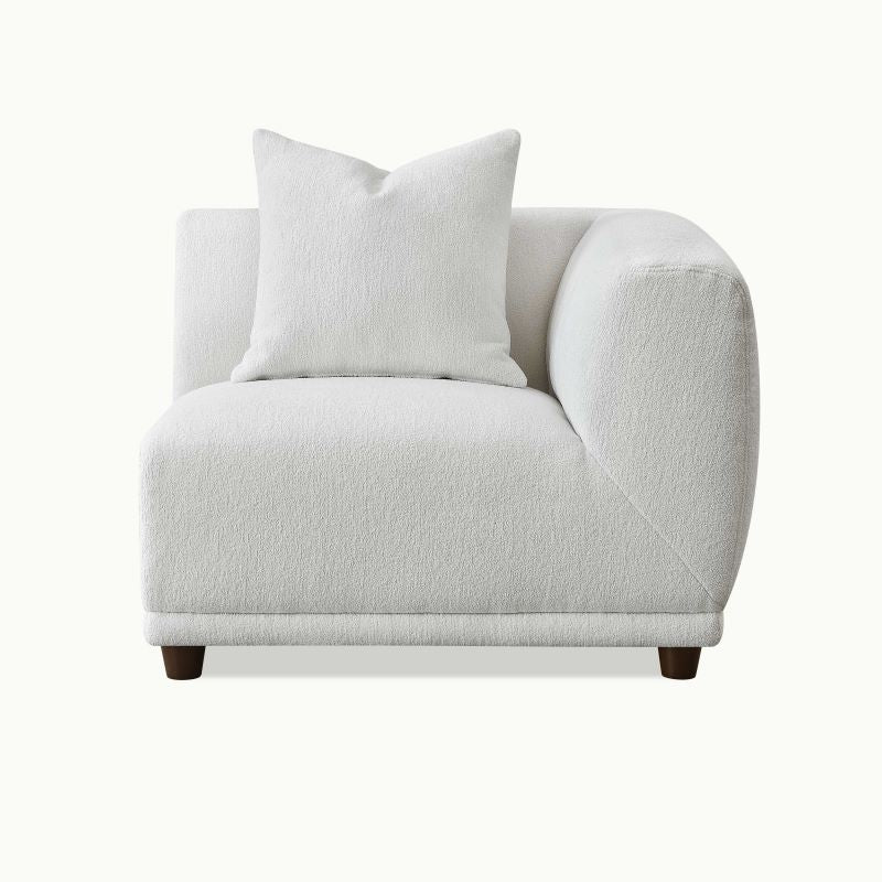 Lusso Modular Corner Group In Polar White Boucle Sofa