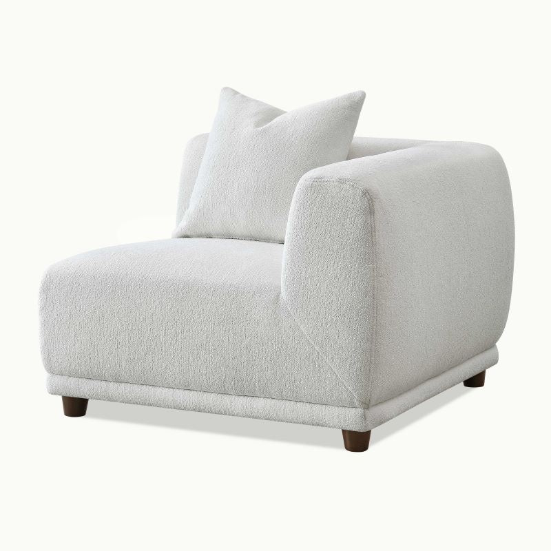 Lusso Modular Corner Group In Polar White Boucle Sofa