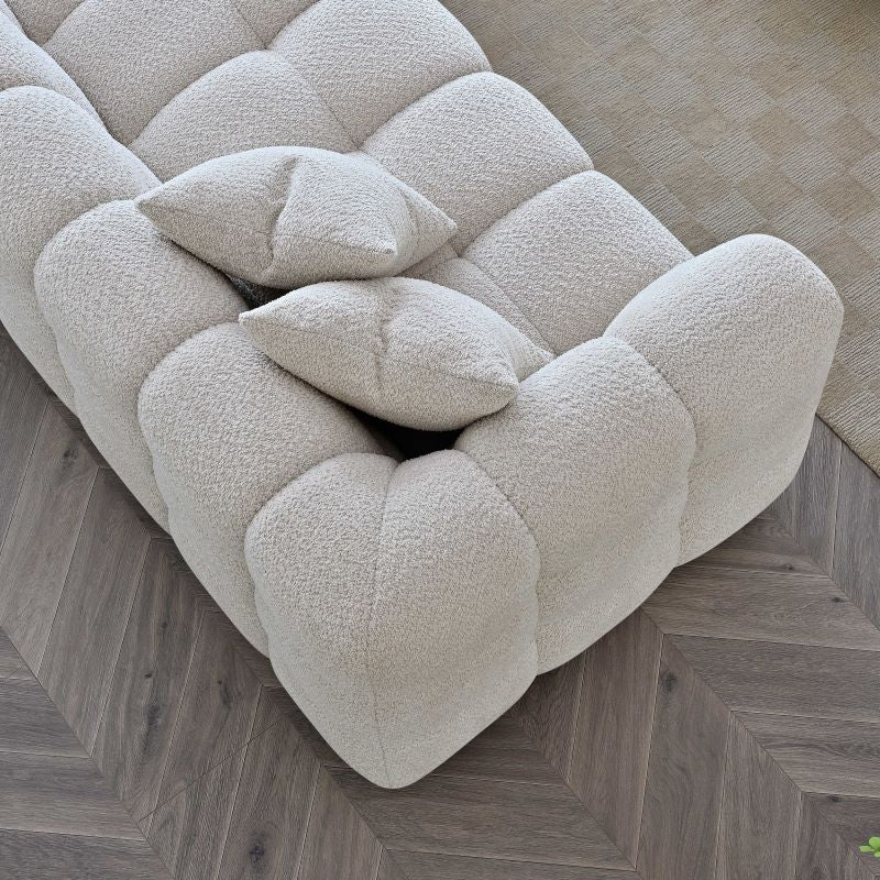 Tribeca Corner Group in Oatmeal Cream Boucle Fabric Sofa RH or LH