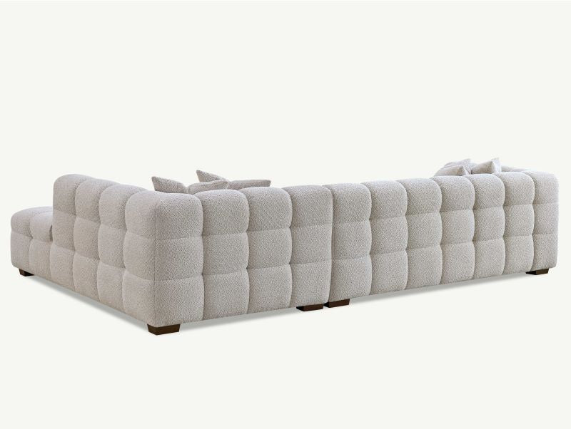 Tribeca Corner Group in Oatmeal Cream Boucle Fabric Sofa RH or LH