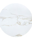 Lusso Round 120cm Marble and Walnut Dining Table with 4 Taupe Dining Chairs
