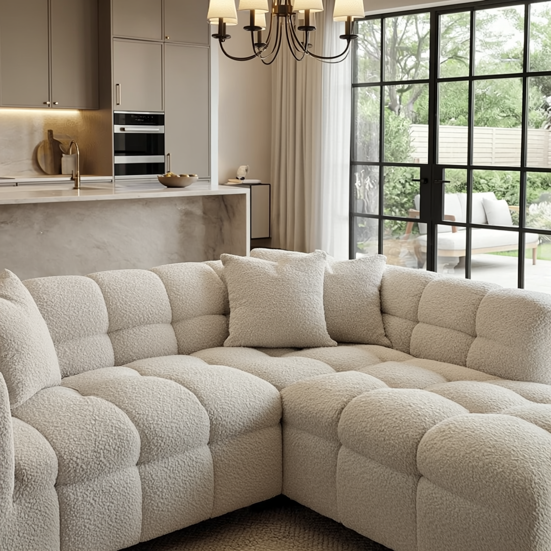 Lusso Bouclé Corner right Hand Sofa