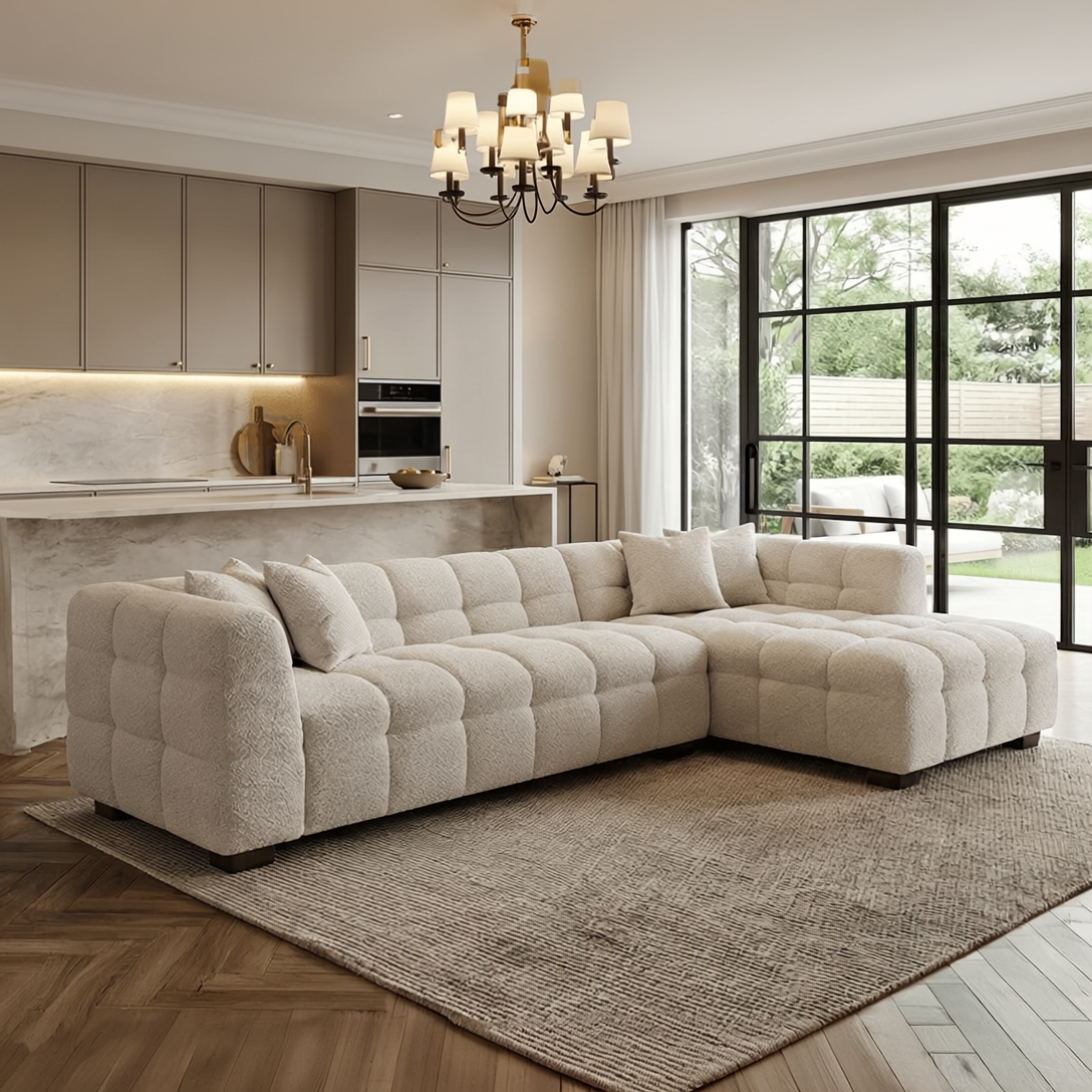 Lusso Bouclé Corner right Hand Sofa