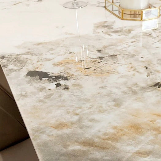 Astbury White Sintered Stone Dining Table with 4 or 6 Black Dining Chairs