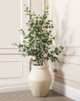 Artificial Eucalyptus Tree in Fleuri Travertine Stone Planter
