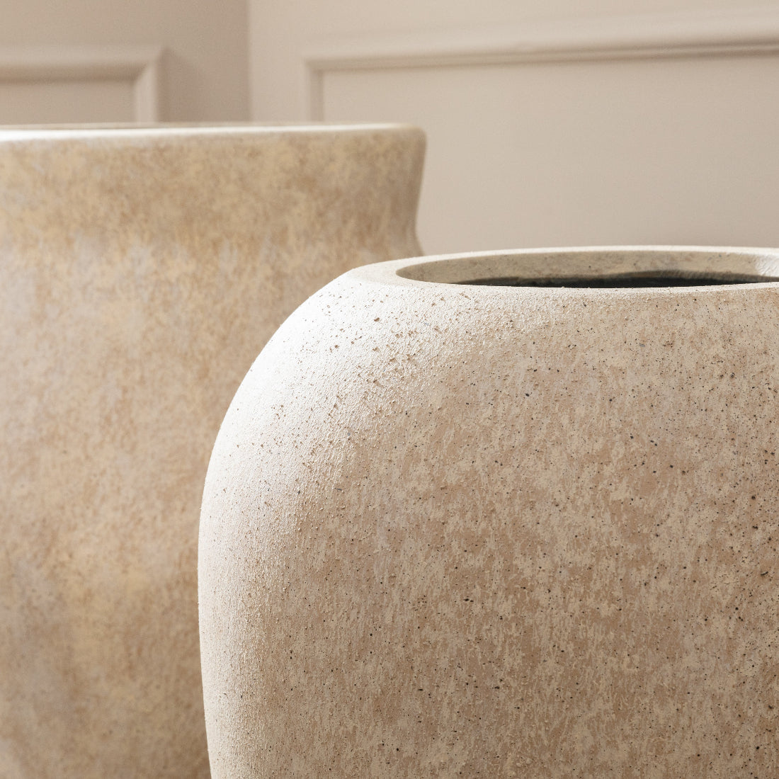 Lena Natural Travertine Planter – Luxury Stone Plant Pot for Indoor & Outdoor Use