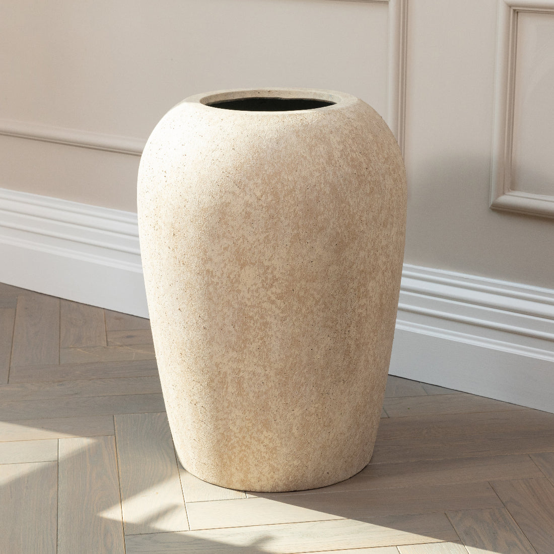 Lena Natural Travertine Planter – Luxury Stone Plant Pot for Indoor & Outdoor Use