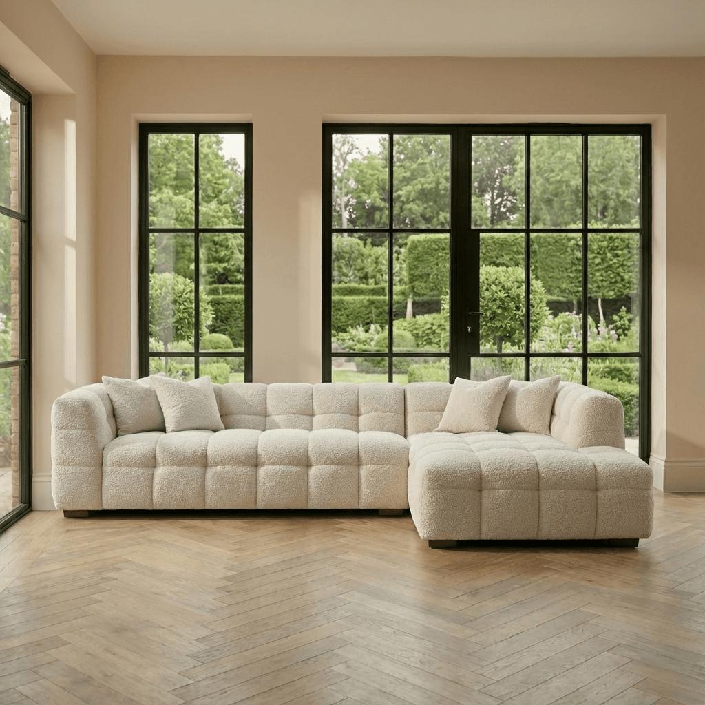 Lusso Bouclé Corner right Hand Sofa