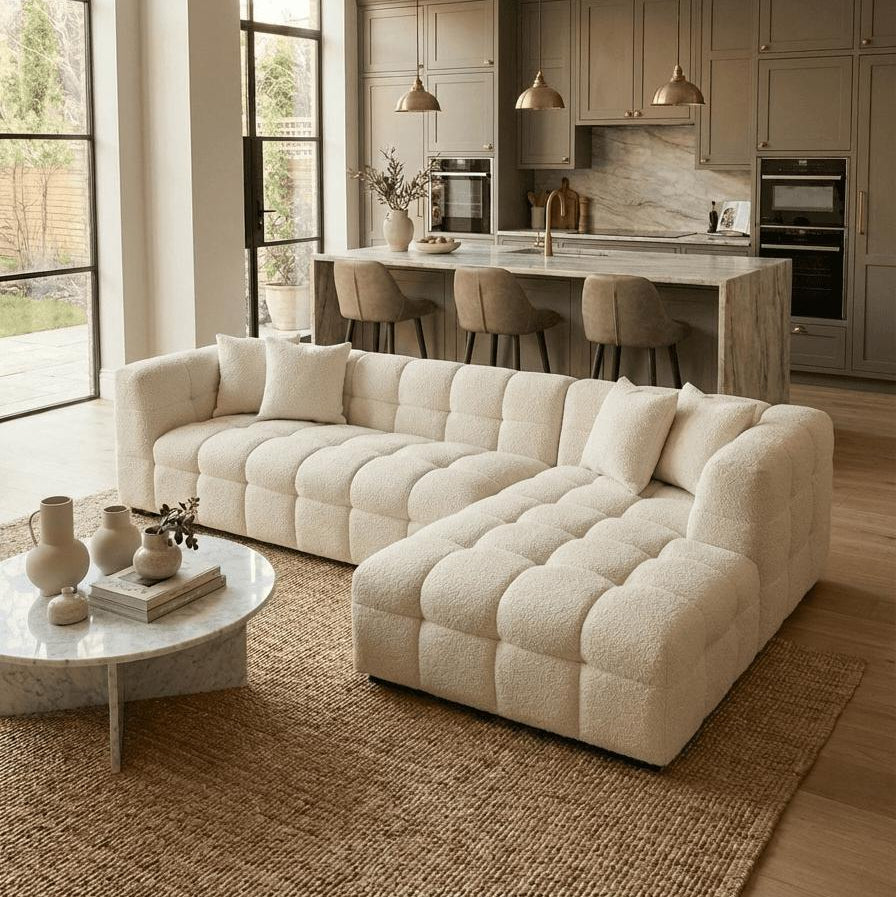 Lusso Bouclé Corner right Hand Sofa