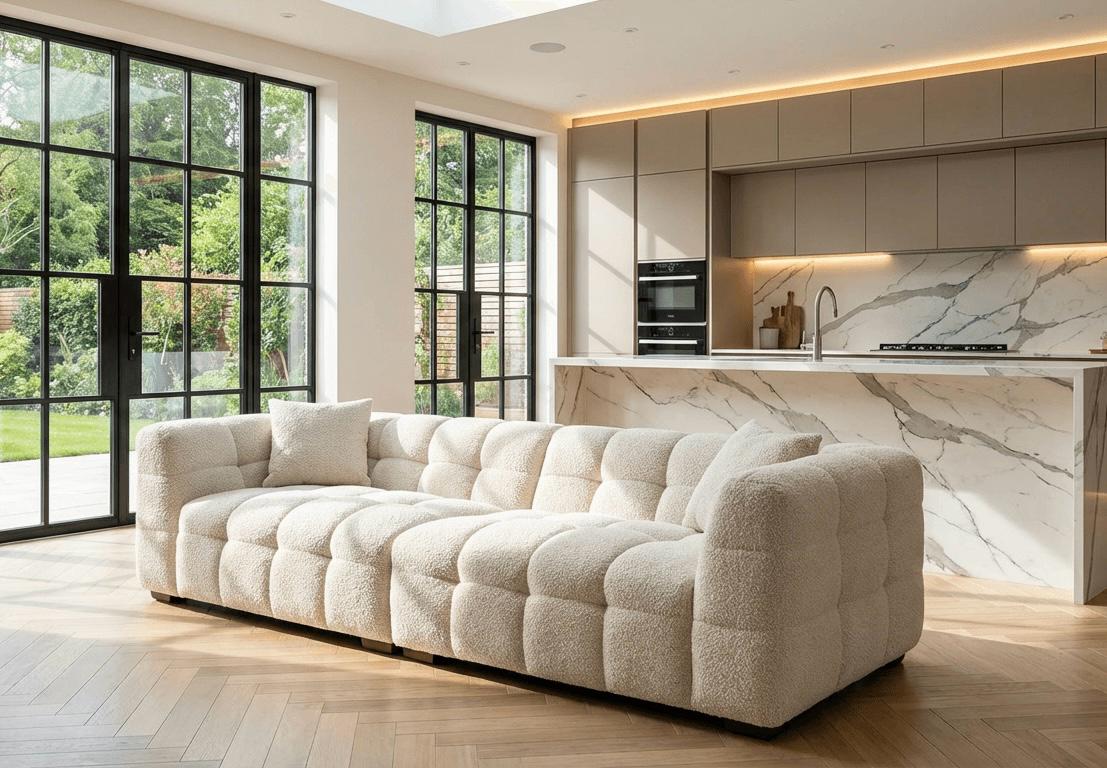 Lusso Bouclé 4 Seater Sofa Sofa