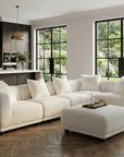 Lusso Modular Corner Group In Polar White Boucle Sofa