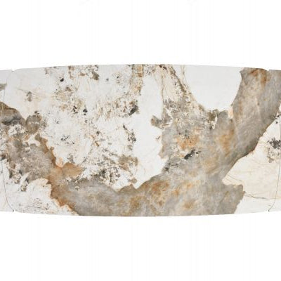 Lusso Ceramic Marble Extending Dining Table with 6 or 8 White Boucle Dining Chairs